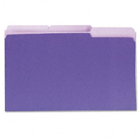 Coolcrafts Recycled Interior File Folders- 1/3 Cut- Top Tab- Legal- Violet- 100/Box, 100PK CO888971